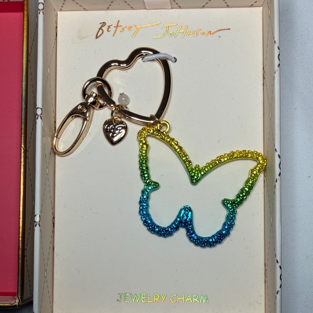 Betsey Johnson Multicolor‎ Butterfly Keychain or Bag charm